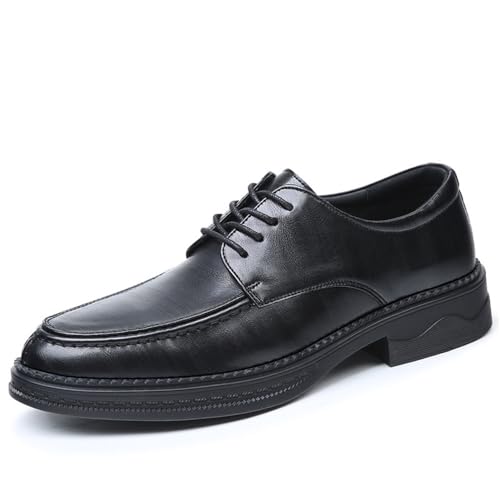 Men's Genuine Leather Business Dress Shoes British Style Breathable Soft Sole Elevator Wedding Groom Formal Shoes