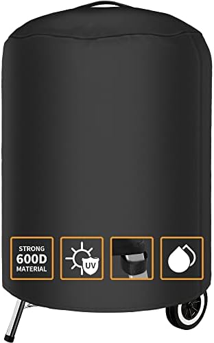 NEXCOVER Kettle Grill Cover | 26.5 Inch Charcoal BBQ Cover, Round Barbecue Cover, Fade & UV Resistant Small Smoker Cover, Waterproof Heavy Duty Cover, Compatible for Weber 22" Charcoal Grill