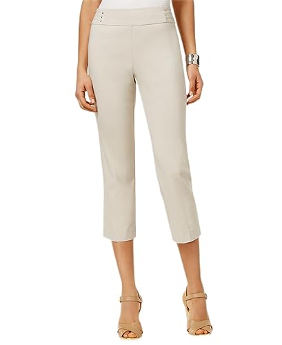 JM Collection Women's Embellished Pull On Capri Pants Brown Size X-Large