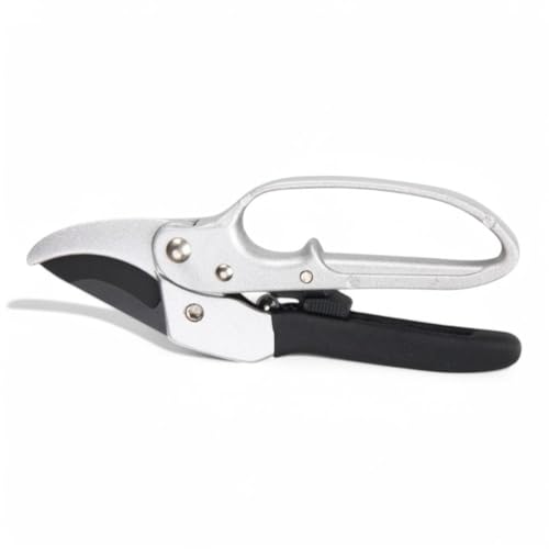 Briconess.com Ciseaux de taille 20 cm à cliquet en aluminium avec lame en acier au carbone