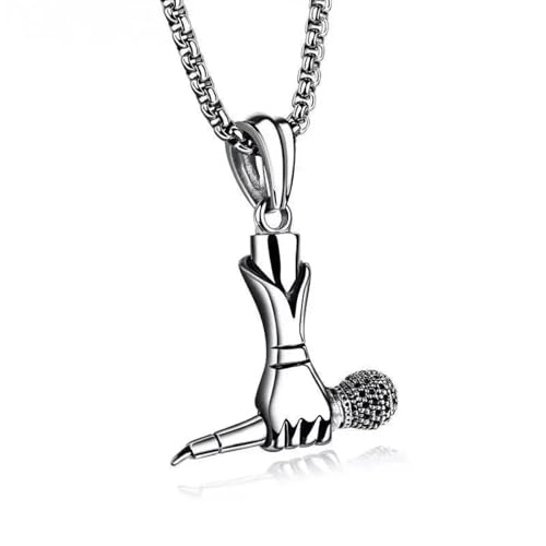 Collier pendentif argent microphone pour affirmer votre style sans fausse note