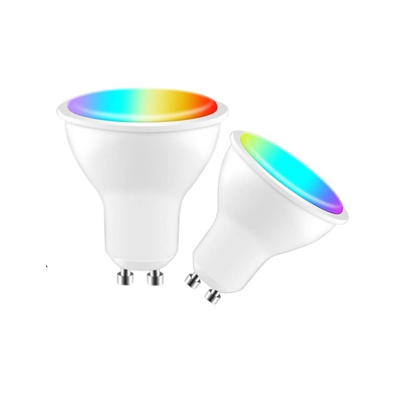 Jiaxu Lighting 2 0pcs AC85-265V WiFi Smart GU10 LED Bombilla de luz Spotlight Smart Life Aplicación 4w rgbcw Trabajo de Control de Voz con a.Lexa goo.gle a casa Bombillas para el hogar