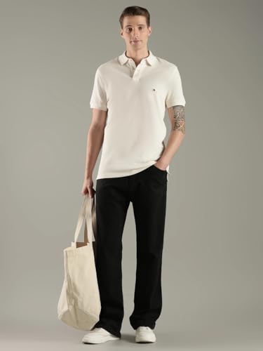 Image of Tommy Hilfiger Solid Regular fit Cotton Polo t-Shirt