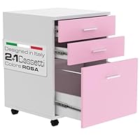 Cassettiera Mobile Con Ruote BAKAJI - 3 Cassetti, Legno MDF, Per Stampante, Ufficio, Casa - Foto 9