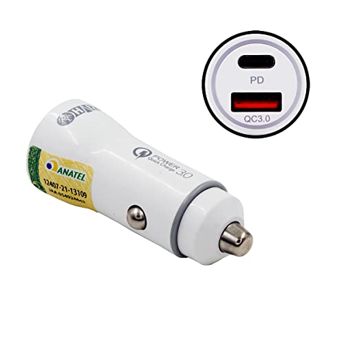 Carregador Automotivo Profissional 12V Celular Turbo Usb Tipo C Qc 3.0 Haiz HZ-AC5VC