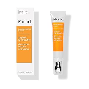 Murad Targeted Eye Depuffer – Ginseng, Lily, and Caffeine Eye Cream Fights Fatigued and Stressed Appearance by Brightening, Depuffing, and Firming Under-Eye Bags – 0.5 Fl Oz