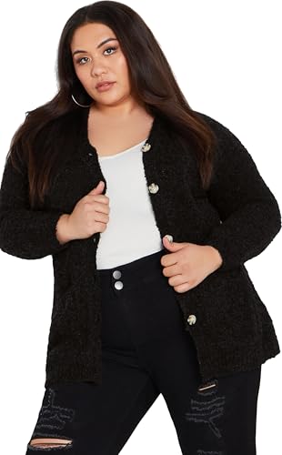 Image of Avenue Women's Plus Size Cardigan - Amber Boucle