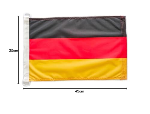 Seeflagge Deutschland 45x30cm - Premium-Bootsflagge - Marine Fahne