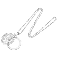 DIKACA Loupe Collier avec Chaîne Argentée Pendentif Loupe Portable pour Lecture Bijoux et Inspection Collier Magnifiant Léger et Confortable pour Seniors et Voyage
