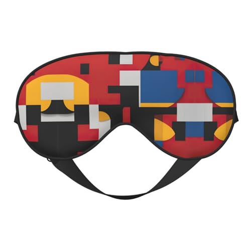 Composition - Antifaz unisex para dormir con estampado rojo, amarillo, azul y negro, suave y cómodo, para viajes, yoga, trabajo por turnos
