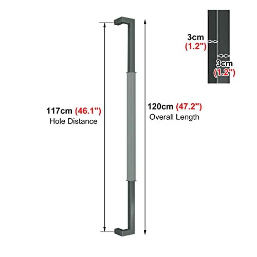 Poignée de porte noire double face 120C en acier inoxydable - 3