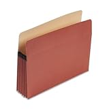 100 Percent Recycled Paper Expansion File Pocket 5 .25 in. Expansion Letter Red Fiber