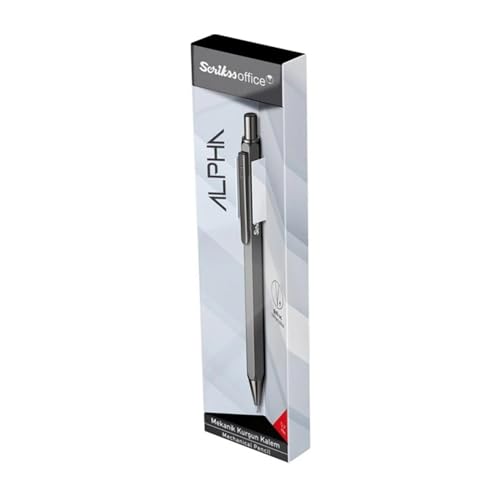 Image of Scrikss 0.7mm Clutch Lead Lightweight Metal Mechanical Pencil | Black Hexagonal Barrel | for Smooth Writing Office Home Work | Alpha Series