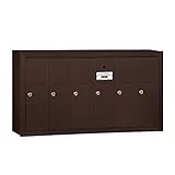 Salsbury Industries 3506ZSU Surface Mounted Vertical Mailbox with USPS Access and 6 Doors, Bronze
