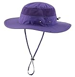 Connectyle Outdoor Mesh Sun Hat Wide Brim UV Sun Protection Hat Fishing Hiking Hat (Purple)