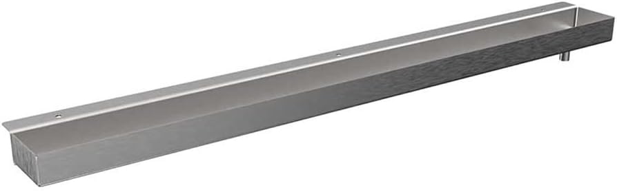 Inter Dyne HDT-72-4 Drip Trough, 4" Depth, 72" Length, Stainless Steel, Black
