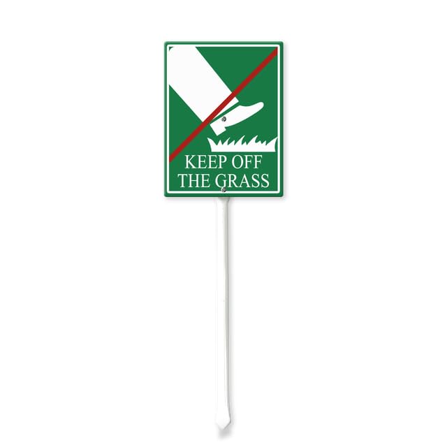 Aluminium-Schild 'Bitte Betreten Sie Nicht Den Rasen' | 17,5x22 Cm Mit Erdspieß | Wetterfest & Rostfrei | Für Garten & Vorgarten