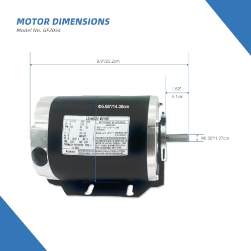 GF2054 1/2HP Electric Motor 115V 1725RPM 60Hz 48FR Belt Drive Blower Motor - Image 5