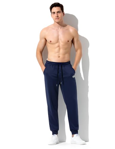 Men's Open Bottom Sweatpants Casual Joggers Athletic Workout Pants with Pockets