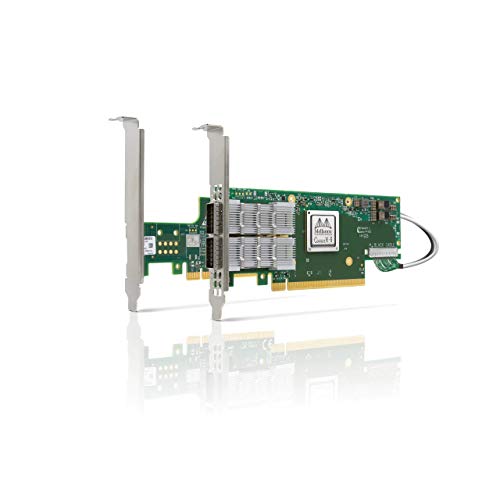 NVIDIA Mellanox MCX654106A-HCAT ConnectX-6 VPI Adapter Card Kit HDR IB y 200GbE Dual-Port QSFP56 Socket Direct 2X PCIe3.0 x16 Tall Bracket