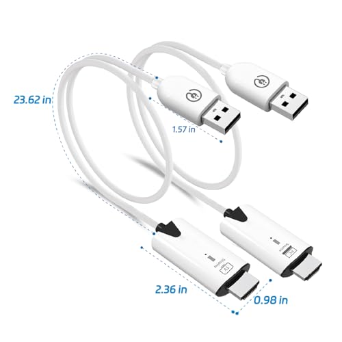 WNNZVCC Transmissor e receptor HDMI sem fio, alcance de 30 m, extensor HDMI 1080p para laptop, TV Bo