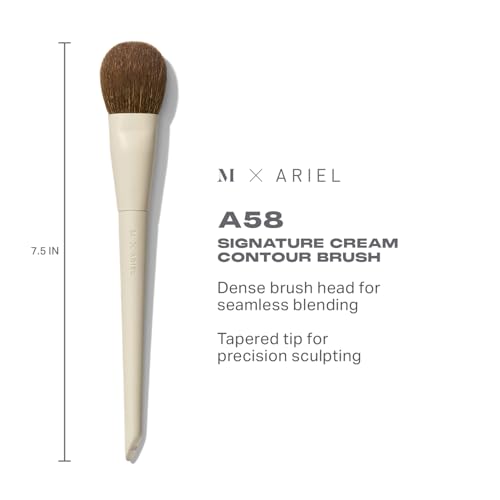 Morphe x Ariel Sunkissed Skin Duo - Makeup Brush Set Including A24 Signature Foundation & A58 Cream Contour Brushes - Professional Makeup Tools for Flawless Blending & Sculpting (2 Piece Set)