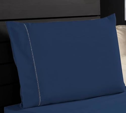 Jogo de Cama Classic Solteiro Percal 400 Fios Ponto Palito 03 Peças, Antiácaro, Anti-pilling com Toq