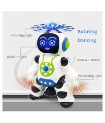 Brinquedo Robô Musical 360 Graus Com Som E Luz Ótimo Presente Brinquedo Boneco Musical Com Luz Dance