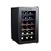 QHYTL Enfriador de Vino, refrigerador de Vino de 18 Botellas, con Aspecto Moderno, Sistema de enfriamiento rápido y silencioso, Puerta de Vidrio con Espejo de Doble Capa