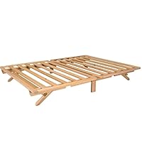 KD Frames Fold Platform Bed - Queen Bed Frame - Unfinished Wood Bed Frame - Foldable Bed Queen - Natural, Minimalist Bed - Easy Assembly, No Box Spring Needed - Solid Wood Fold Up Queen Platform Bed