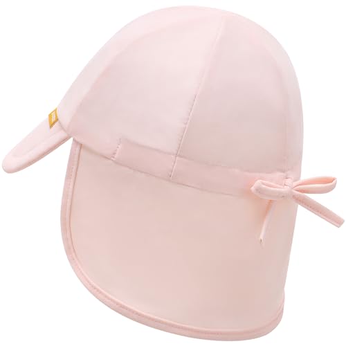 Image of Duoyeree UPF 50+ Baby Sun Hat, Neck Flap Protection for Toddlers | UV shield, stretch nylon spandex, adjustable back drawstring, machine washable, foldable for beach travel, sizes 0-5T