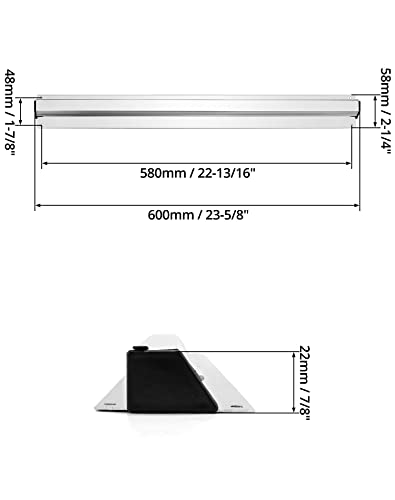 QWORK® 2 Stück Bonschiene Bonhalter Wandhalterung Aluminiumlegierung Klemmschiene für Catering Cafés Kneipen Bars (60cm)