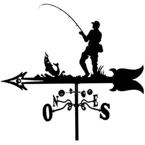 Girouette en Métal MagiDeal - Pêcheur Cover