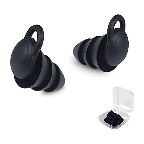 Frylaa EarPlugs for Sleeping Noise Callcelling,Ear Plugs for Sleep Sounds Blocking,Reusable Hearing Protection Silicon Earplugs for Work Snoring Swimming Concert Musician Construction Shooting-Black Cover