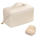 💄【Praktischer und Langlebiger Griff】Kosmetiktasche mit praktischem und langlebigem griff, das reißverschlussdesign der öffnung der kosmetikreisetasche ist vernünftig, glatt und langlebig, und die verkabelung ist ordentlich, es ist eine einfach zu handhabende und sehr praktische Reißverschlusstasche.