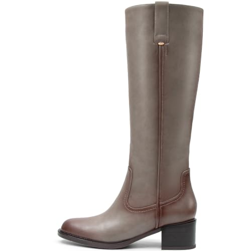 Image of Women's Knee High Boots Chunky Heel Tall Riding Boots