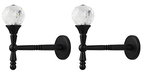 Urbanest Set of 2 Nero Crystal and Metal Drapery Tieback Holdback, Black