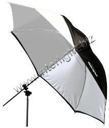 Photogenic 32" Umbrella White Satin, With Removable Black Backing Cover, Has Exposed Ribs (UW32)