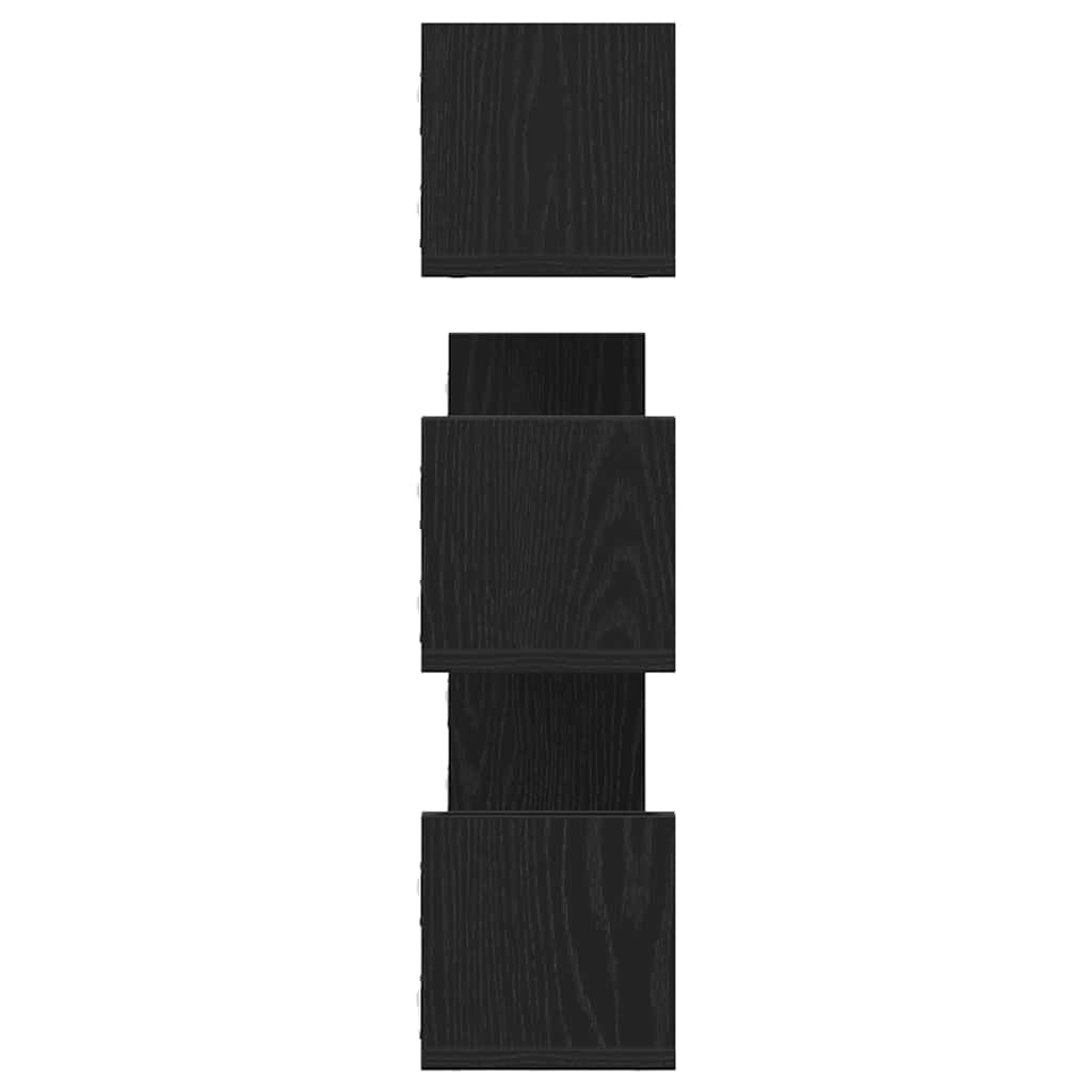 Estantes de pared 3 unidades roble negro 80 x 18 x 18 cm de aglomerado madera tecnológica estantes expositivos para interiores montaje en pared solución de almacenamiento estable y duradera