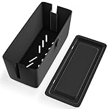 KinderSense® Cable Management Box - Cord Organizer with Child Proof Lock - Cord Hider to Conceal Wires,Power Strips from TV,Computer,Desk and Babies - 12 X 5.25 x 5.25 (Black)