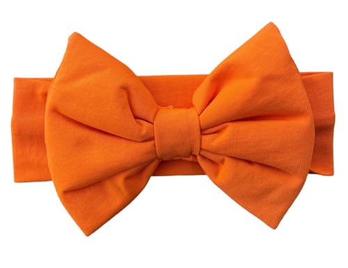 Baby Girl Headbands-Infant Toddler Cotton Handmade Hairbands with Big Bows Child Hair Accessories (Orange, 3-36 Month)