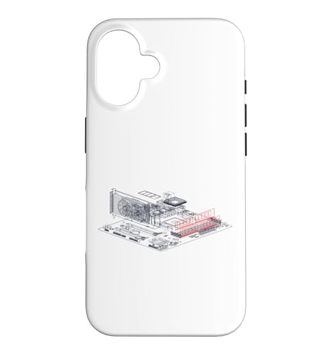 Image of RAM Card Wireframe Computer Motherboard IT Tech Geek Nerd Case for iPhone 16
