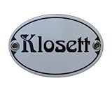 Türschild Türschild Klosett Emaille Schild Jugendstil 7 x 10,5 cm Emailschild weiß (ohne Holzrahmen)