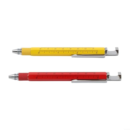 Bolígrafos de tinta gel multifuncionales x2 con regla niveladora miniatura 3