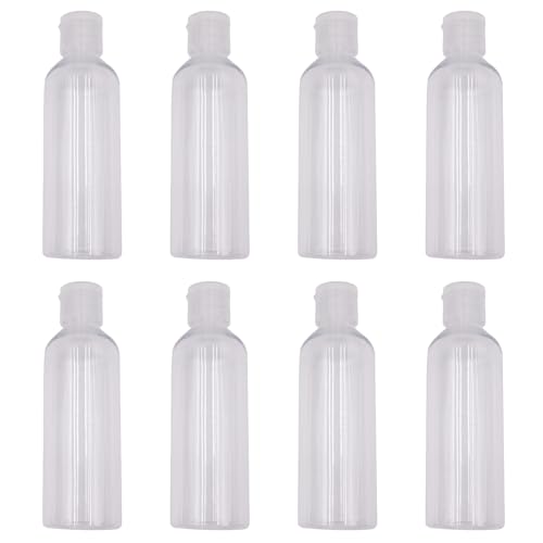 pangutheos 8 Piezas Botes Viaje Rellenables 100ml Transparente Travel Bottles Kit PET Botellas Viaje para Dispensar Líquidos para Viajar Fácilmente