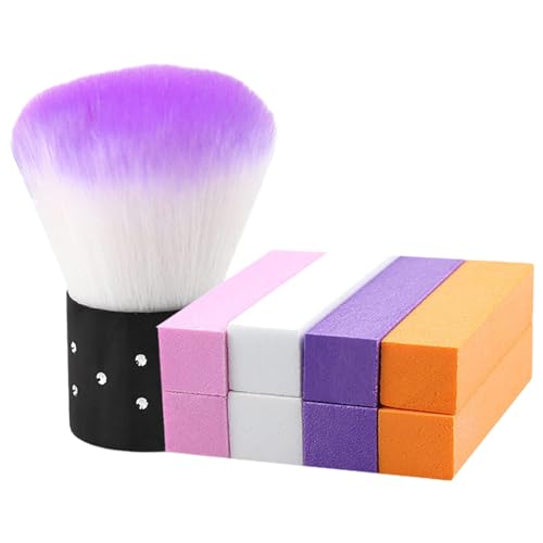 Juego de bloques de pulido de uñas y cepillo para uñas para limpieza y modelado de uñas profesional
