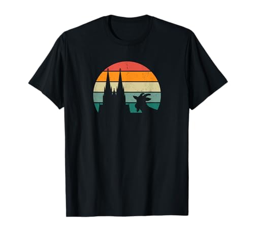 Köln, meine Stadt! Geißbock mit Dom und Mond. Kölscher Stolz T-Shirt