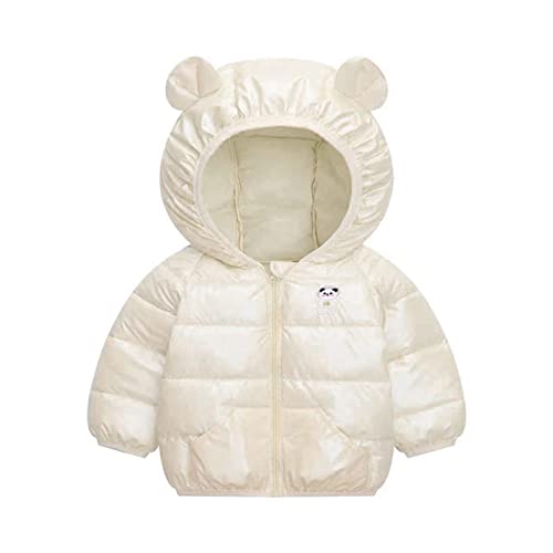Toddler Boys Girls Winter Windproof Cartoon Panda Prints Bear Ears Hooded Coat Jacket Jacket Lightweight Coat Clothing