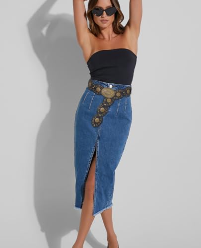 Wide Disc Belt for Women Oval Leather Concho Belt Western Waist Belts for Dress3