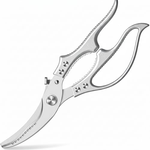 Cookery Geflügelschere Premium – Robuste Küchenschere zum Zerlegen von Geflügel, Fisch und Fleisch – Extrem scharfe Hähnchenschere & Knochenschere mit Sicherheitsverschluss – Rostfreier Edelstahl